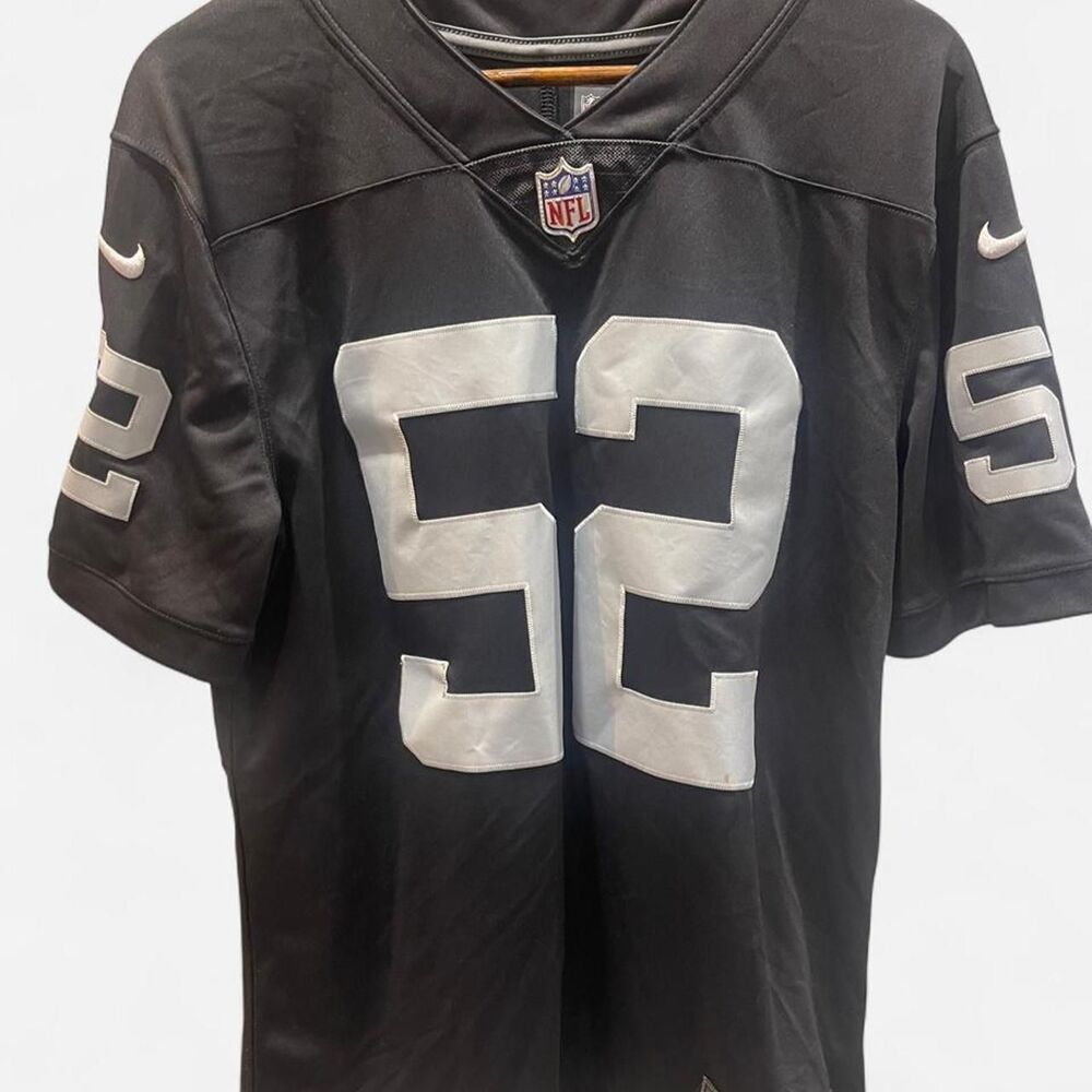 Nike Raiders Men's Black and Mack #52 Jersey